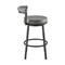 Armen Living Neura Swivel Counter or Bar Stool in Black Finish with Gray Faux Leather 840254333482 - alternate 2